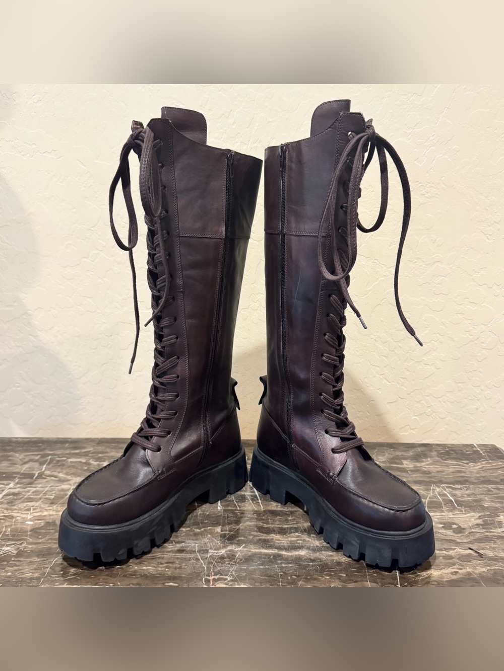 Free People Jones Leather Lace Up Combat Boots - Picture 7 of 15